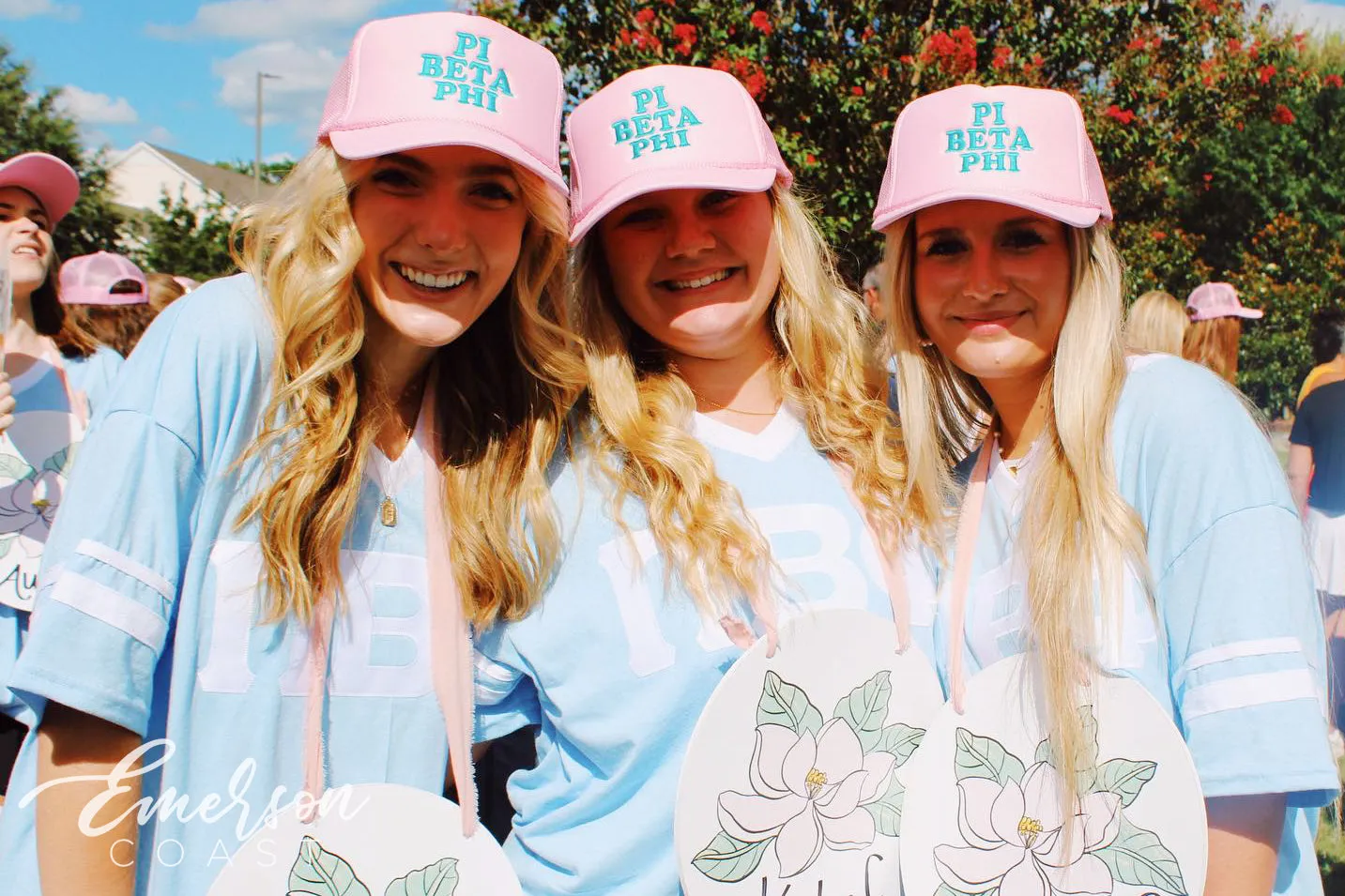 Pi Beta Phi Light Blue Stitched Letters Jersey