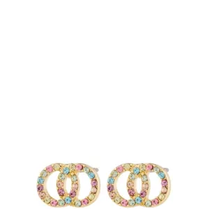 Pilgrim Jolina Gold Entwined Circles Small Stud Earrings - Multi