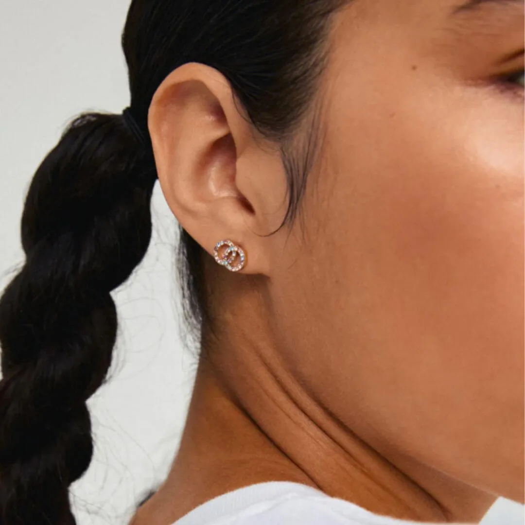 Pilgrim Jolina Gold Entwined Circles Small Stud Earrings - Multi