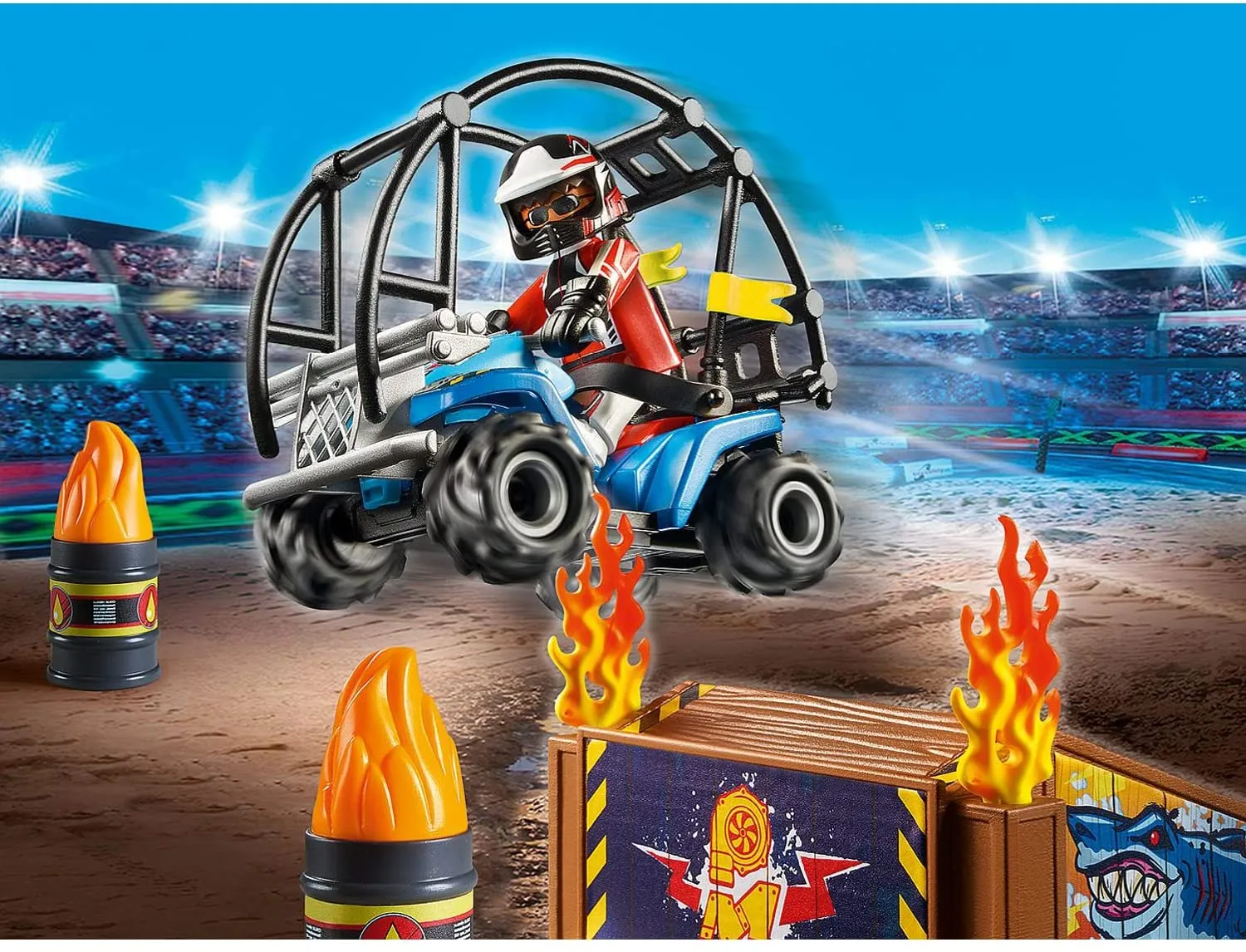 Playmobil 70820 Starter Pack stunt show quad with fire ramp
