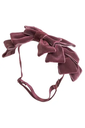 Pleated Ribbon Velvet Wrap - Purple