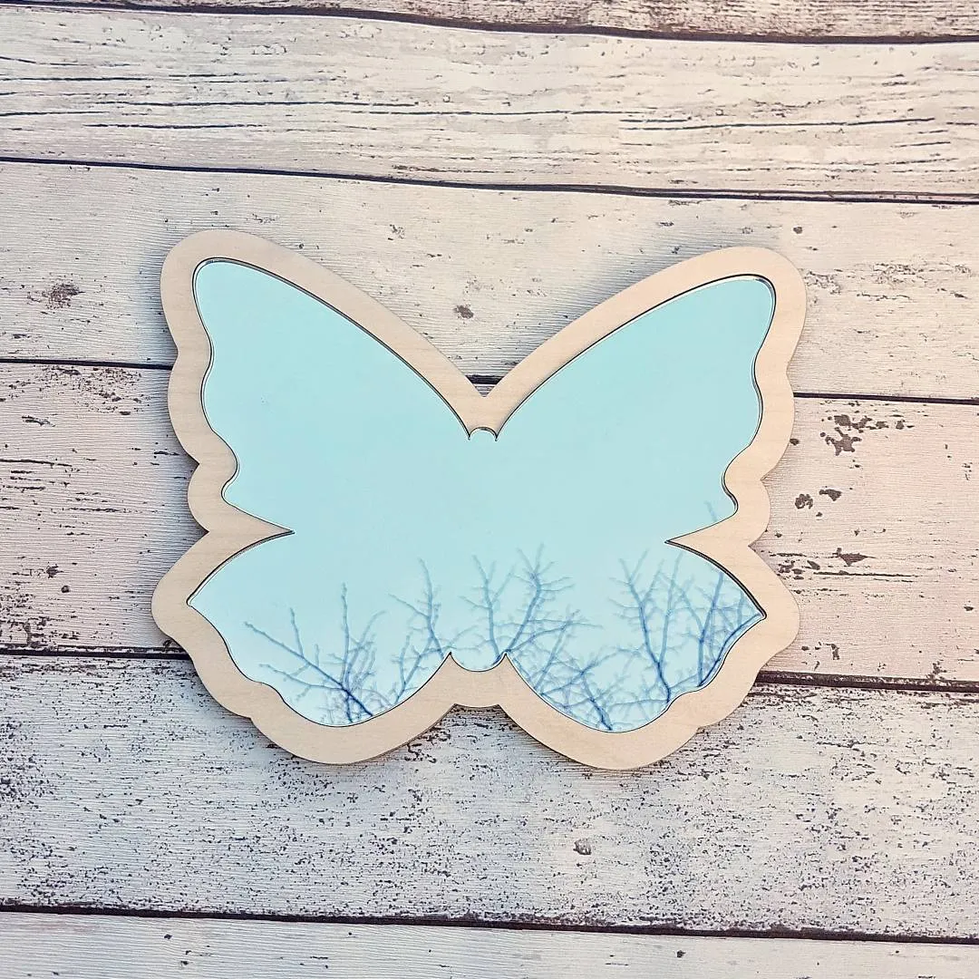 Plywood and Acrylic Mirror - Butterfly