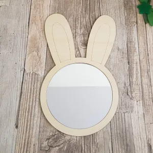 Plywood and Acrylic Mirror - Round Bunny
