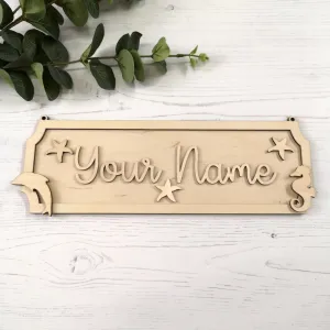Plywood Personalised Street Sign Kit - Sleepy Cloud Star