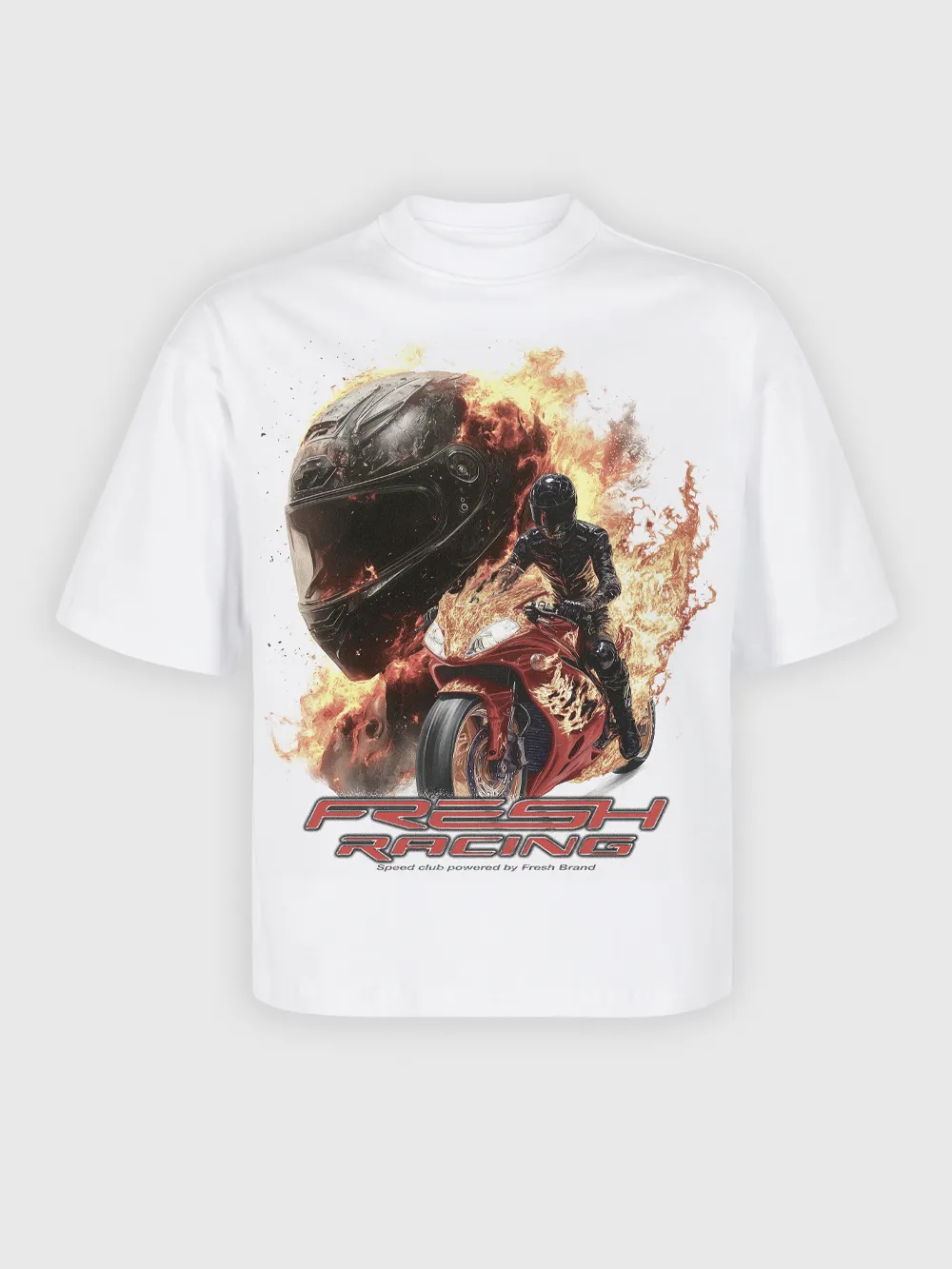 Polera Heavyweight® Moto Race blanca