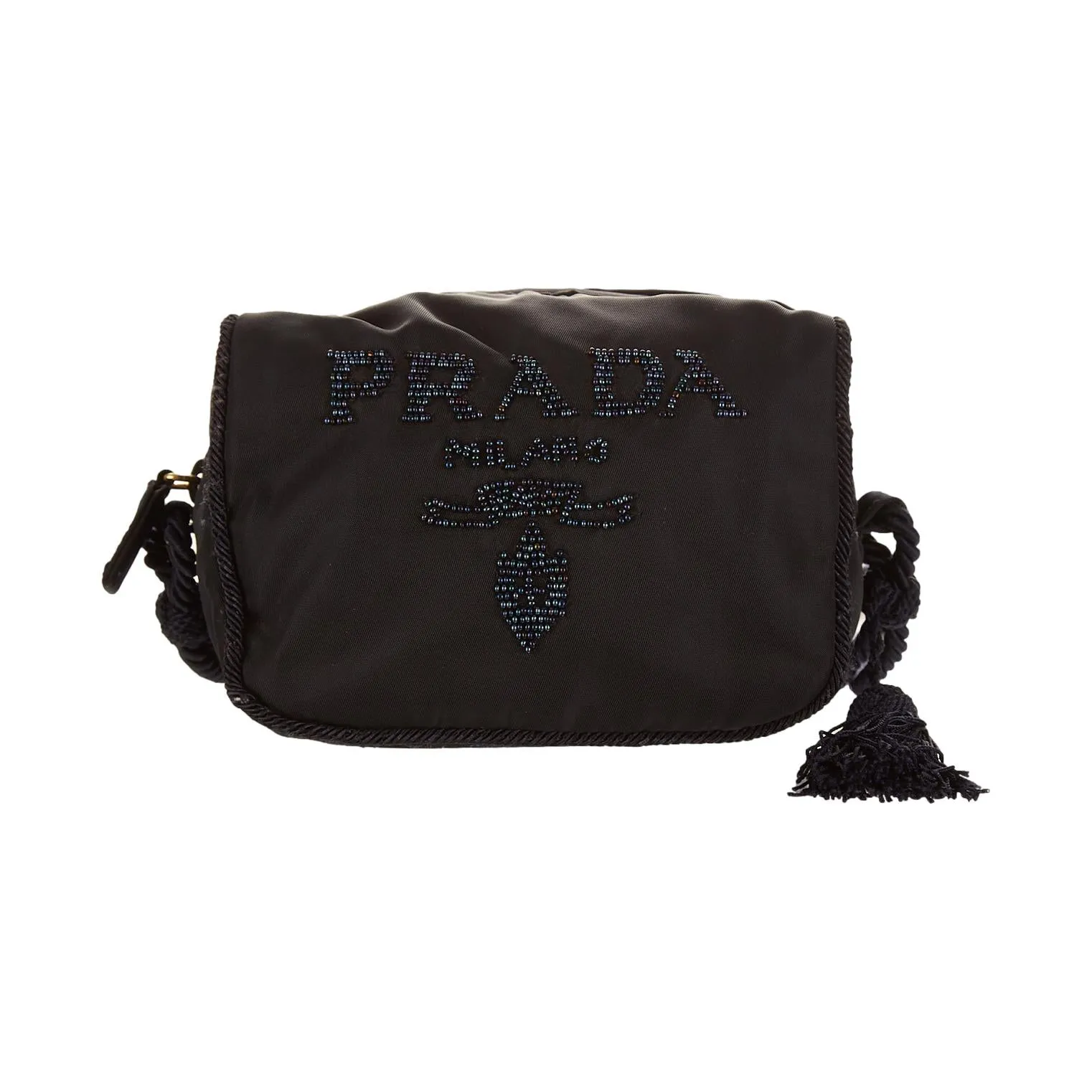 Prada Black Beaded Mini Shoulder Bag