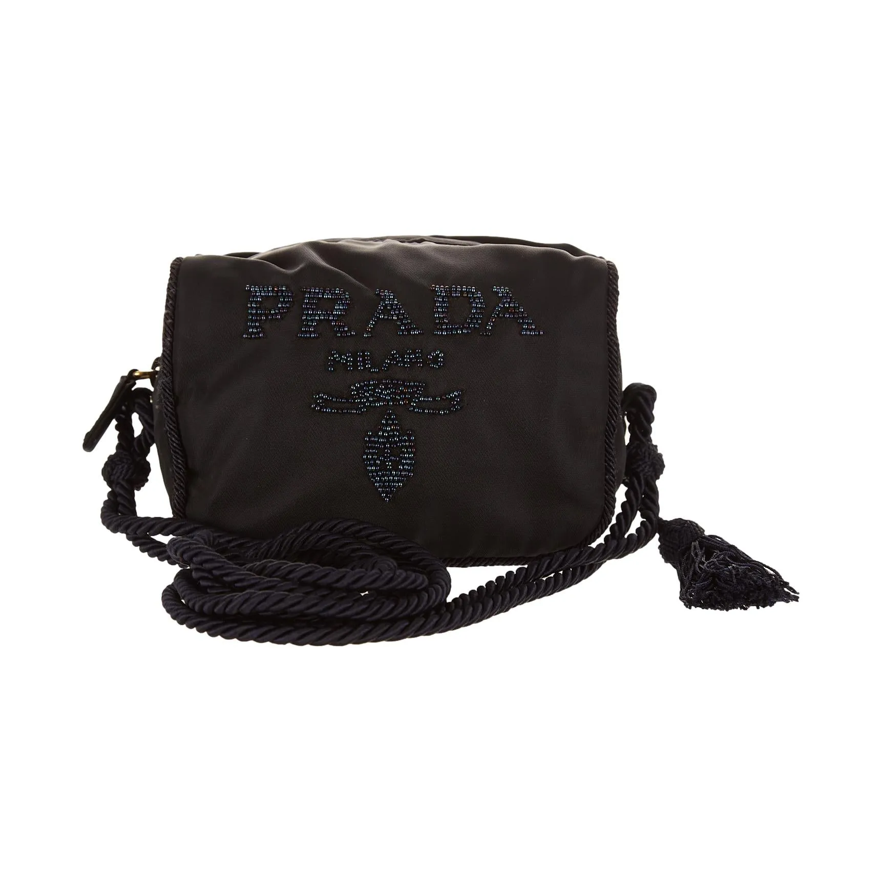 Prada Black Beaded Mini Shoulder Bag