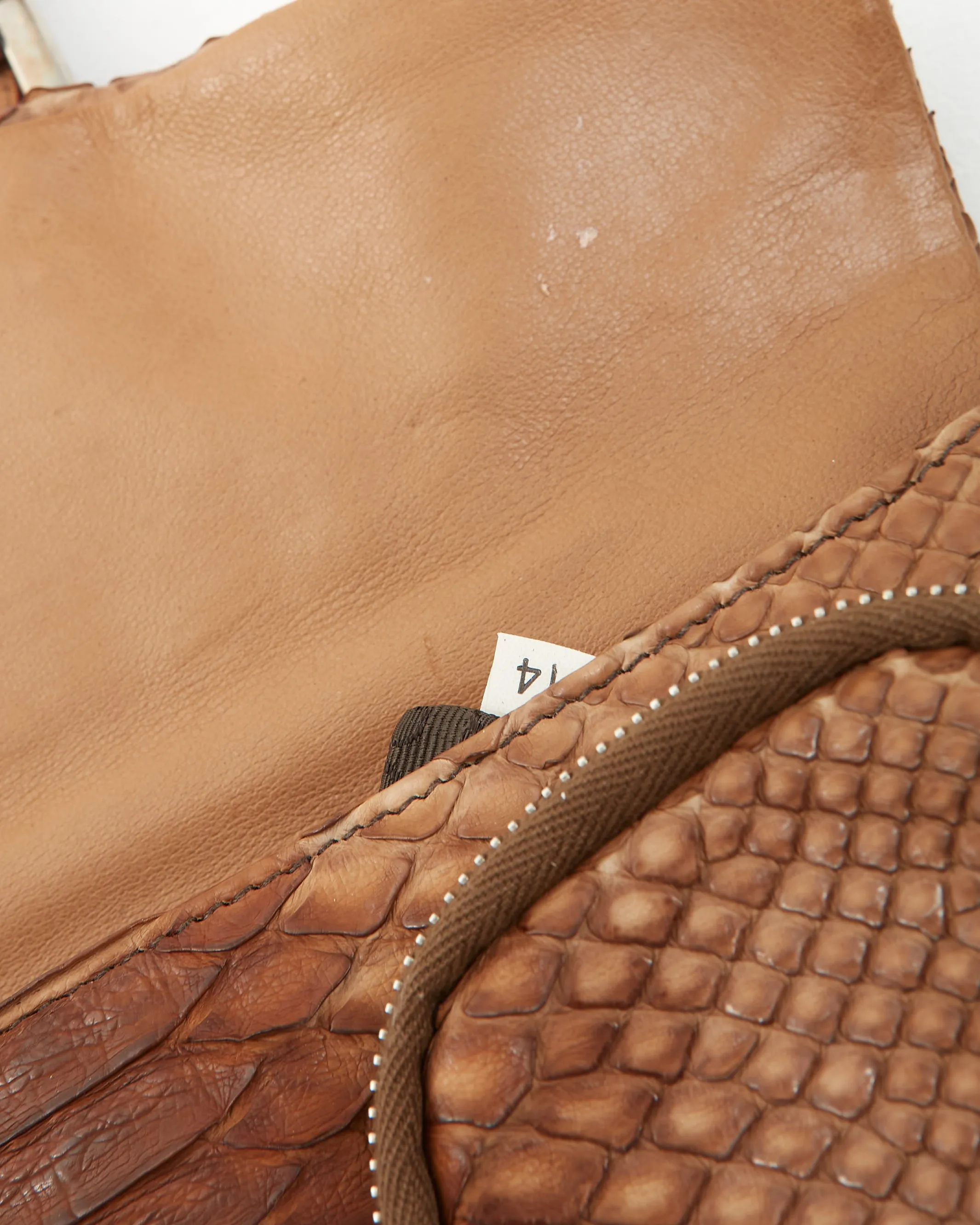 Prada Brown Python Belt Accent Shoulder Bag