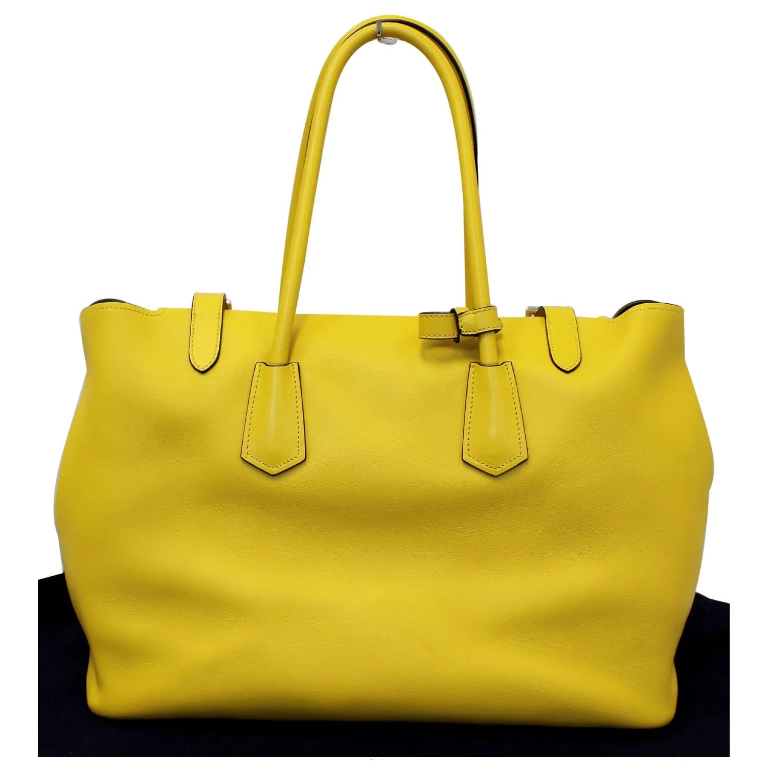PRADA City Calf Buckle Tote Bag Yellow - Last Call