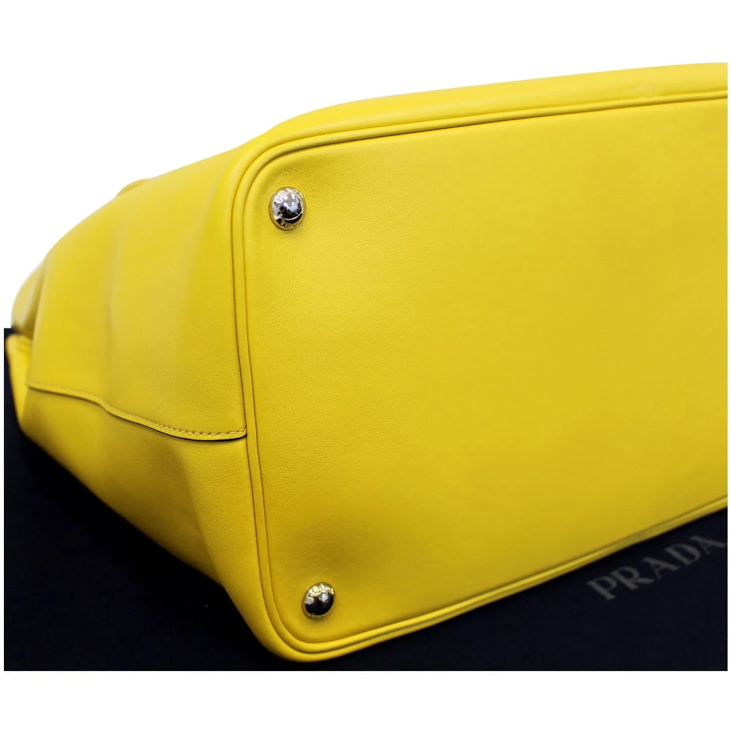 PRADA City Calf Buckle Tote Bag Yellow - Last Call