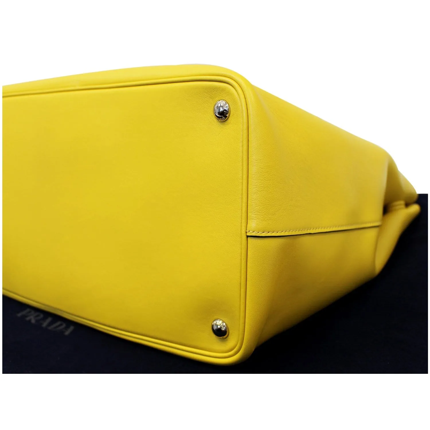 PRADA City Calf Buckle Tote Bag Yellow - Last Call