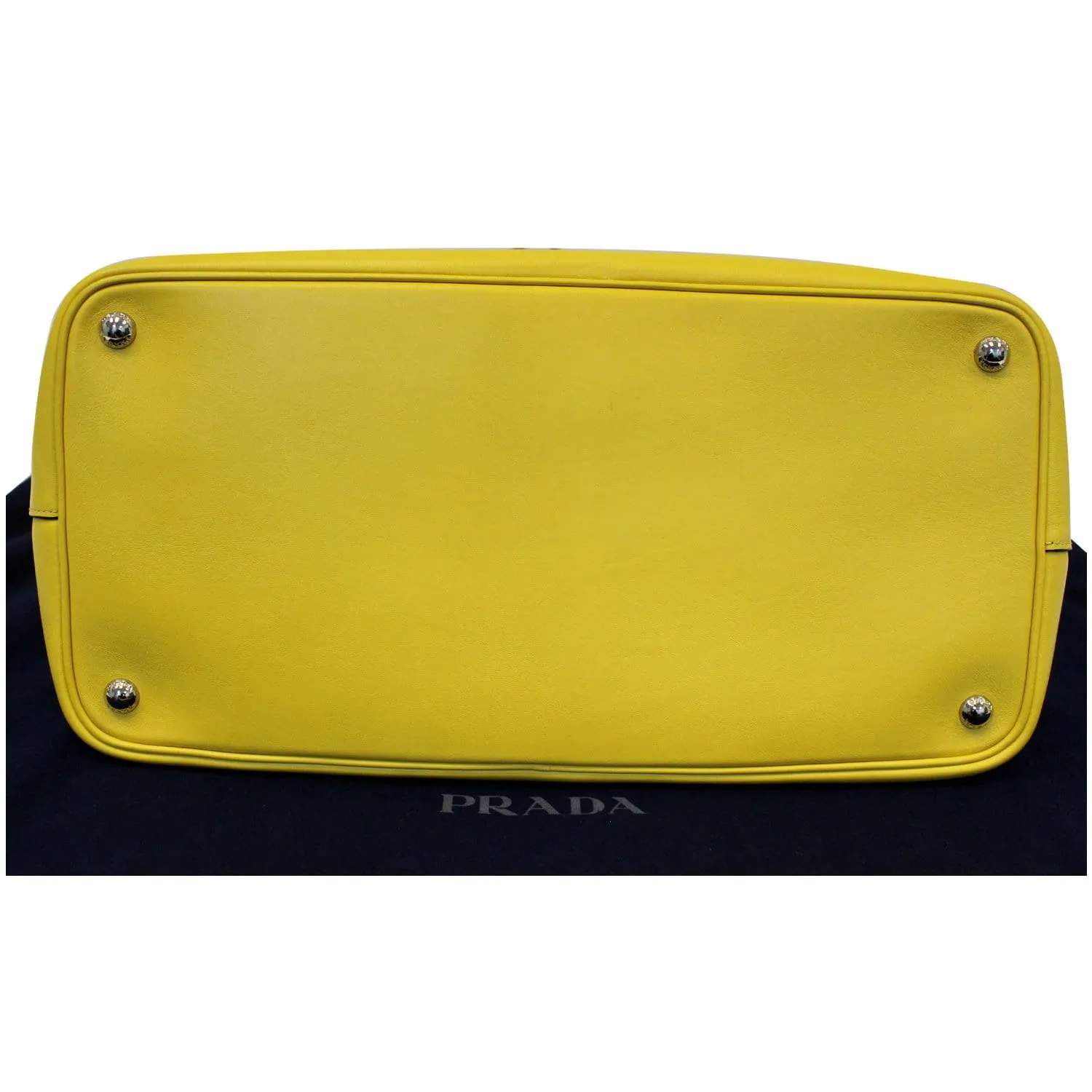 PRADA City Calf Buckle Tote Bag Yellow - Last Call