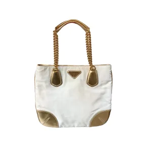 Prada Cream Chain Mini Shoulder Bag