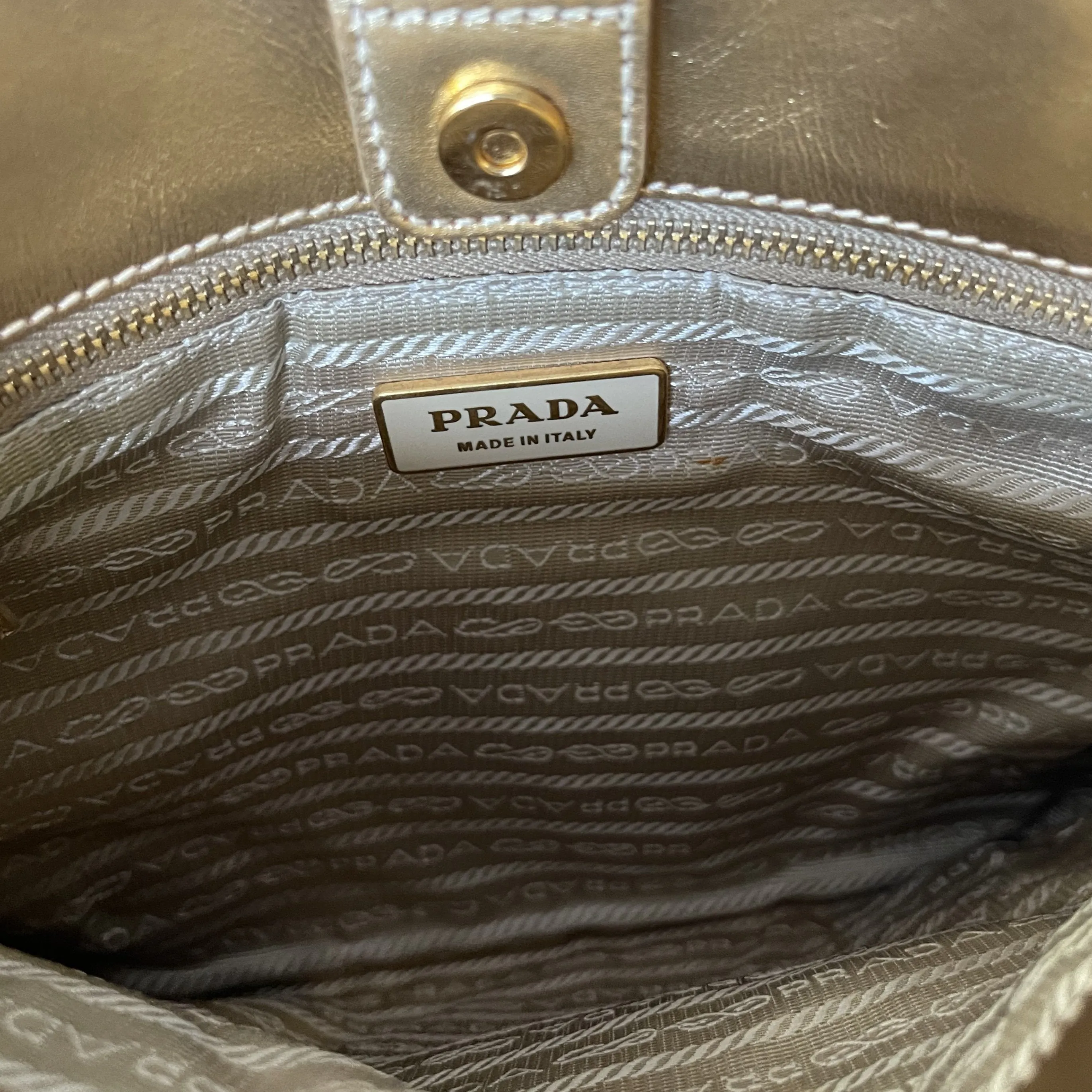 Prada Cream Chain Mini Shoulder Bag