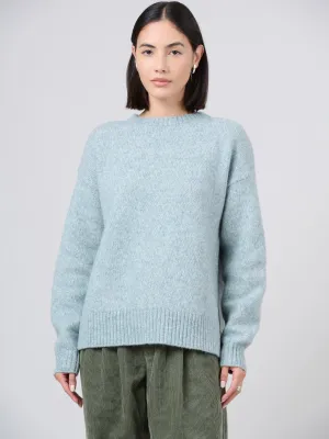 Pull boxy en laine et coton avec échancrures latérales