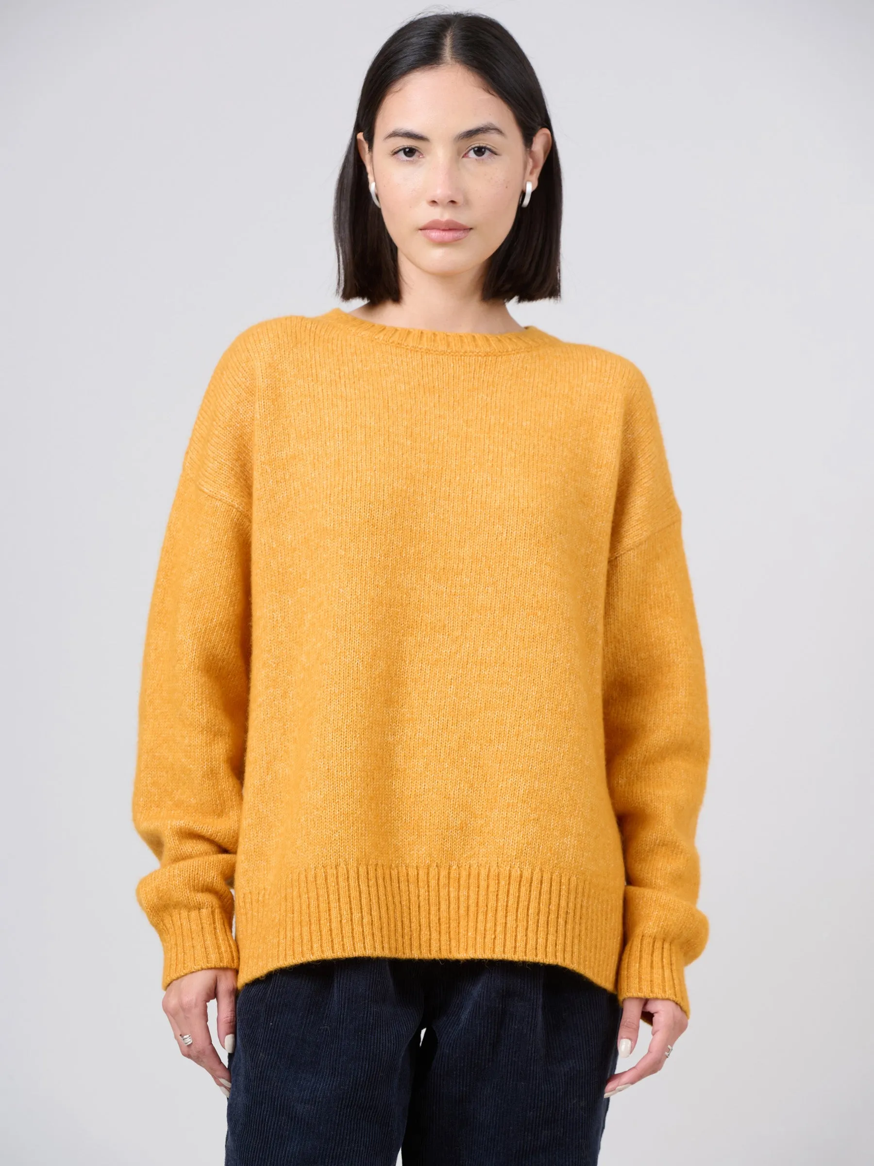 Pull boxy en laine et coton avec échancrures latérales