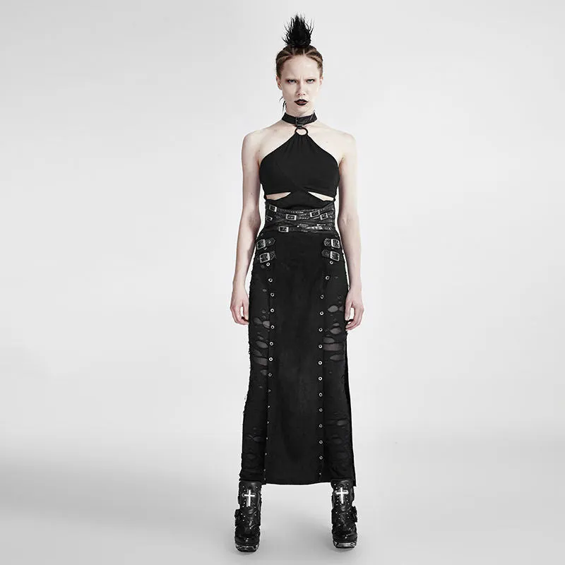 Punk/Steampunk/Gothic Long Skirt with open sides
