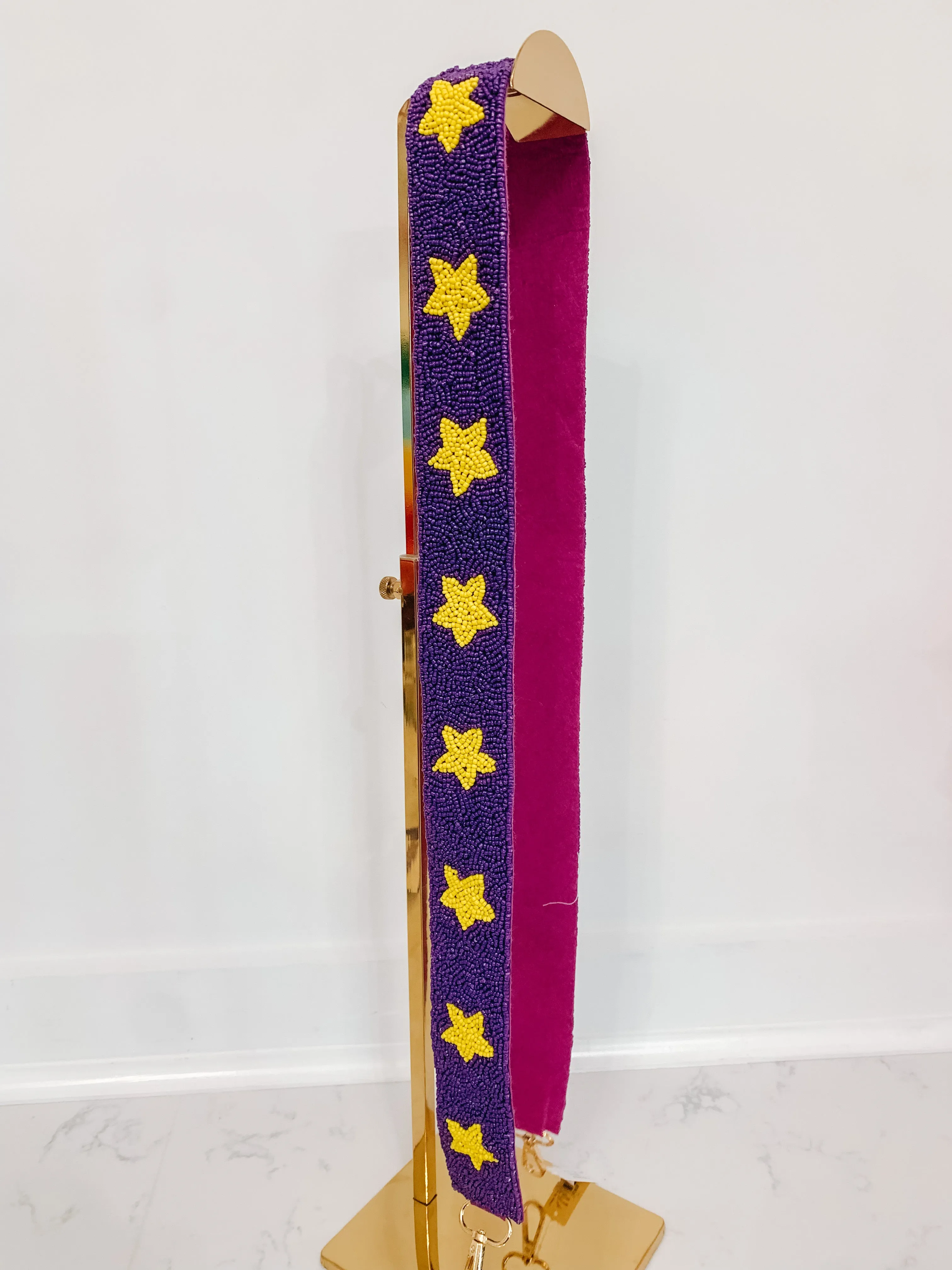 Purple Star Beaded Purse Strap