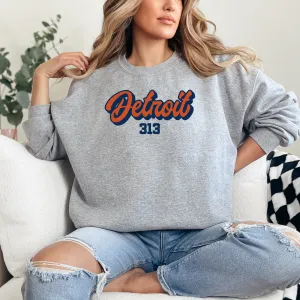 "313 Baseball" Relaxed Fit Classic Crew Unisex Sweatshirt