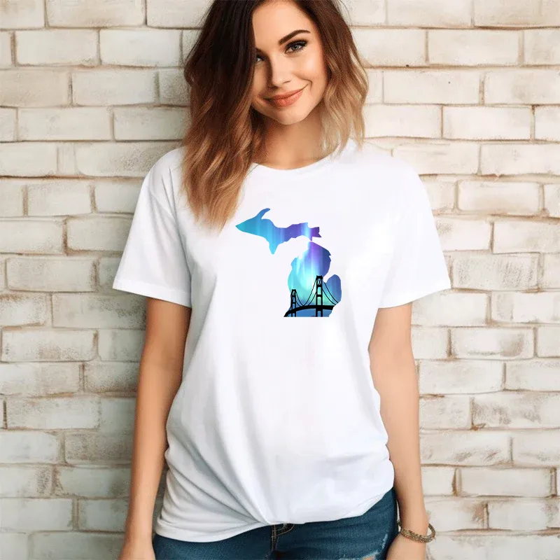 "Bridge Northern Lights" Relaxed Fit Crew Unisex T-Shirt