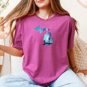 "Bridge Northern Lights" Relaxed Fit Crew Unisex T-Shirt