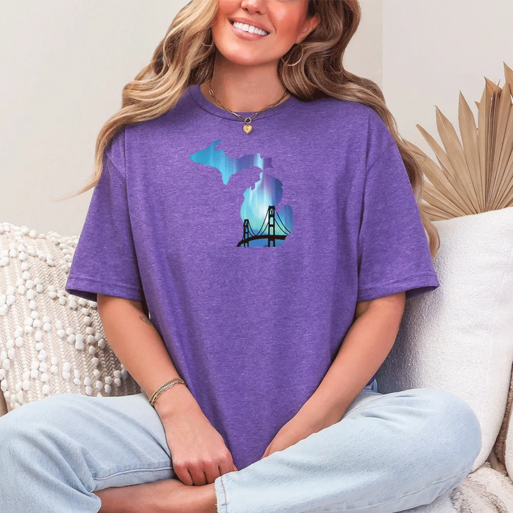 "Bridge Northern Lights" Relaxed Fit Crew Unisex T-Shirt