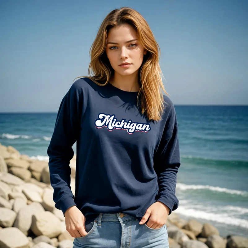"Forever Michigan" Relaxed Fit Long Sleeve Unisex T-Shirt