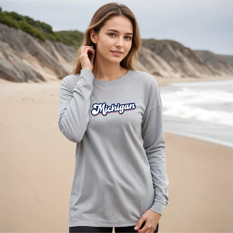 "Forever Michigan" Relaxed Fit Long Sleeve Unisex T-Shirt