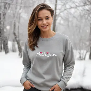 "I Love Michigan" Relaxed Fit Classic Crew Unisex Sweatshirt
