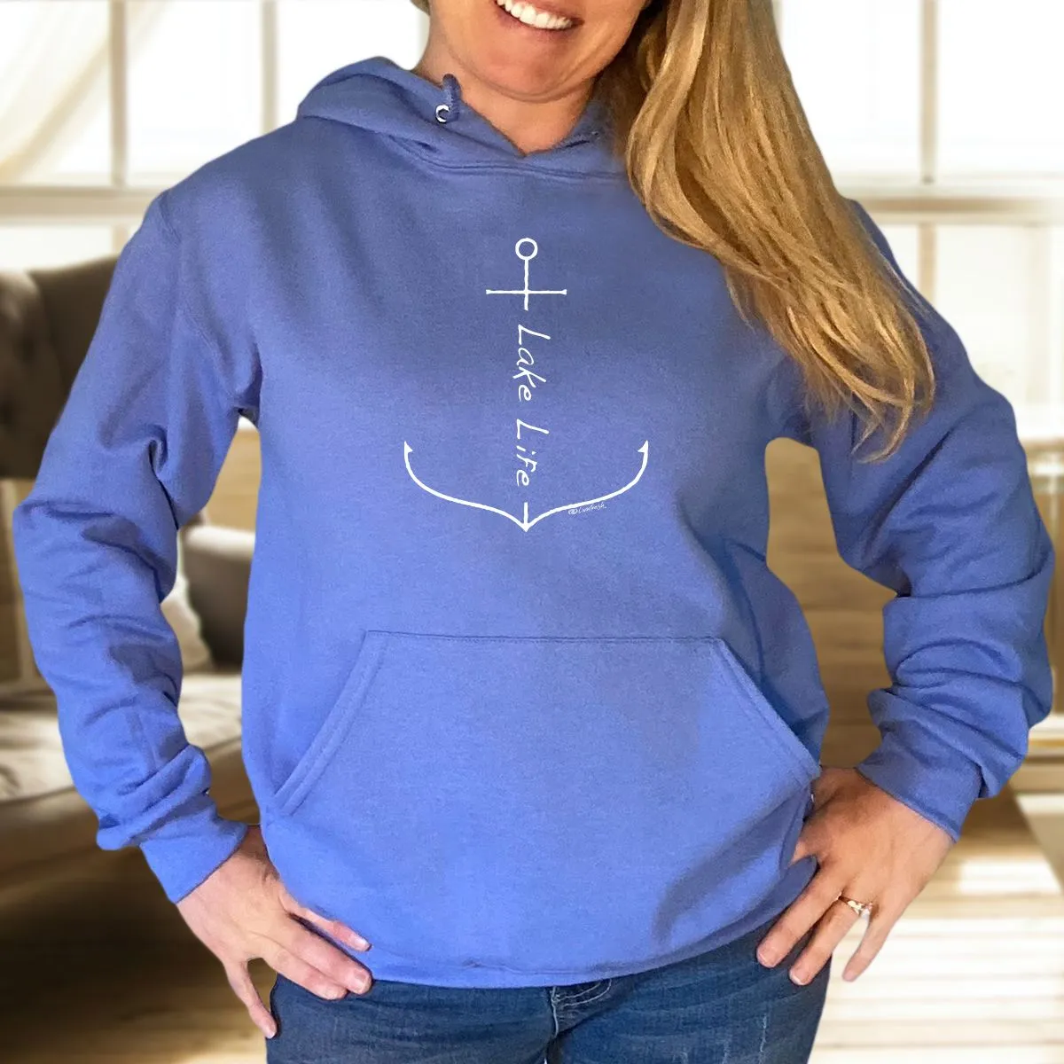 "Lake Life Anchor" Relaxed Fit Classic Unisex Hoodie