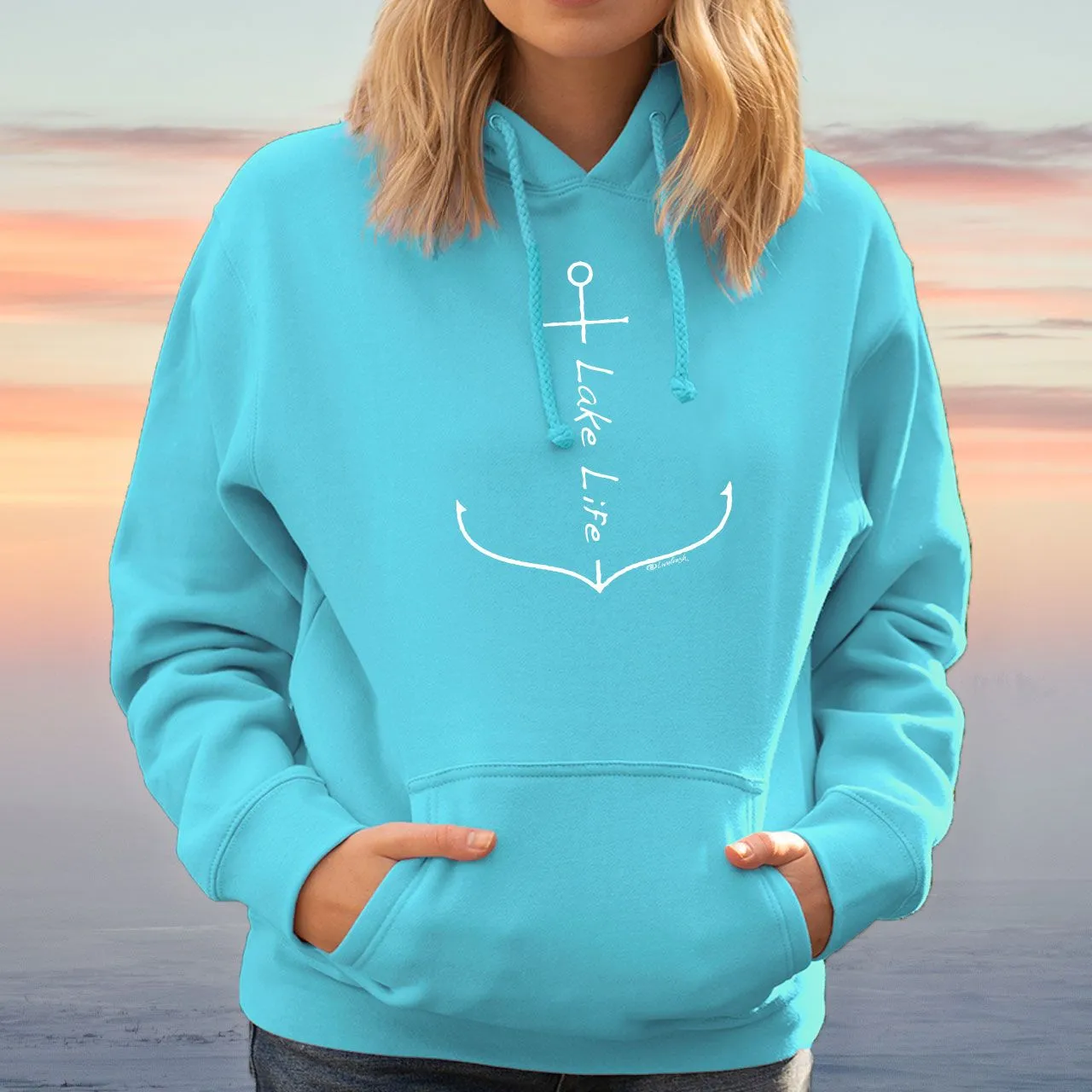 "Lake Life Anchor" Relaxed Fit Classic Unisex Hoodie