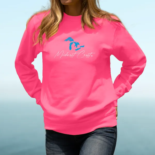 "Midwest Coast" Relaxed Fit Classic Crew Unisex Sweatshirt