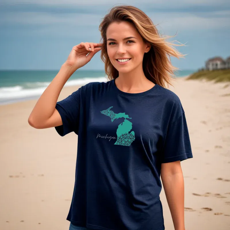 "Paisley Michigan" Relaxed Fit Crew Unisex T-Shirt