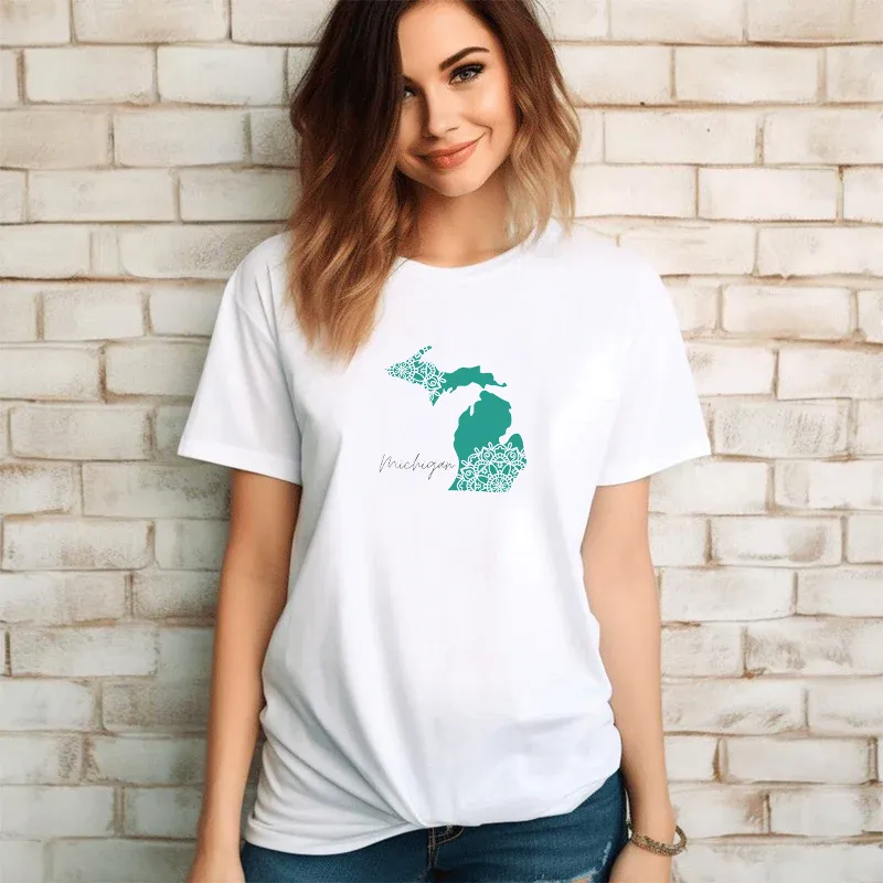 "Paisley Michigan" Relaxed Fit Crew Unisex T-Shirt