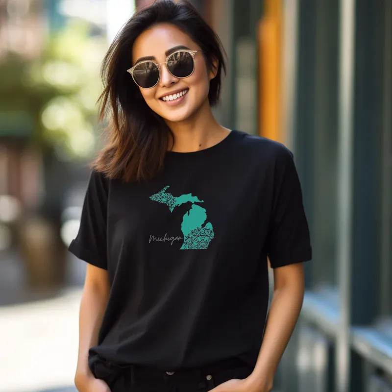 "Paisley Michigan" Relaxed Fit Crew Unisex T-Shirt