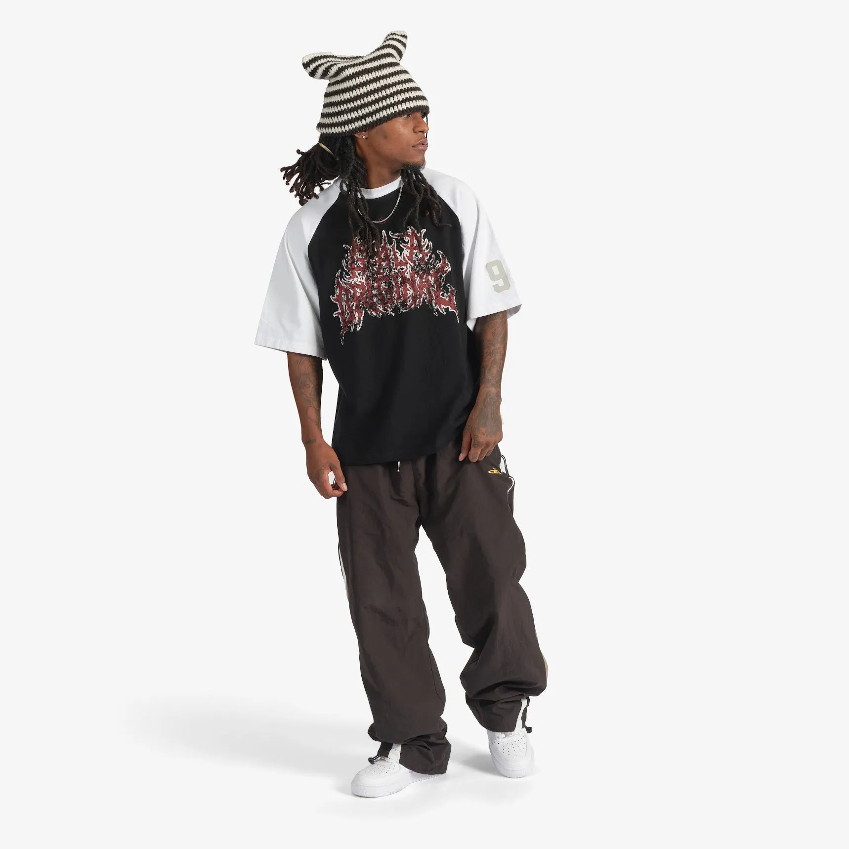 "Pressure" Raglan Tee (black/white)