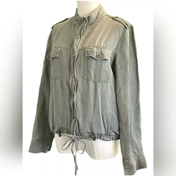 RAILS COLLINS JACKET Linen Blend sage green military Gorpcore Minimalist M