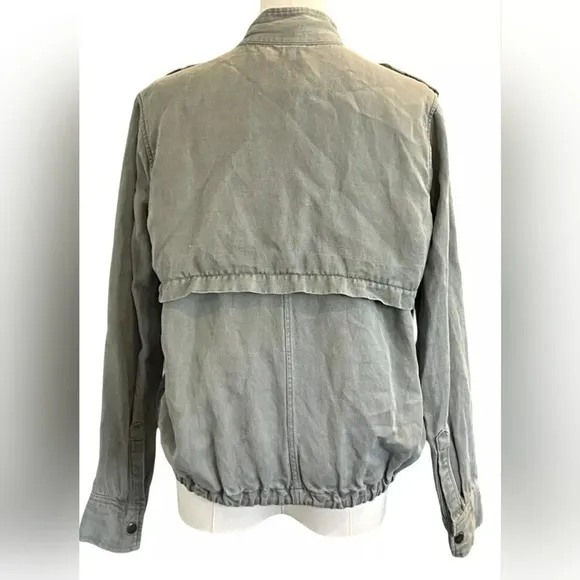 RAILS COLLINS JACKET Linen Blend sage green military Gorpcore Minimalist M