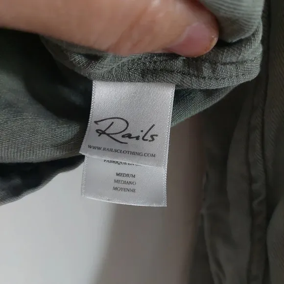 RAILS COLLINS JACKET Linen Blend sage green military Gorpcore Minimalist M