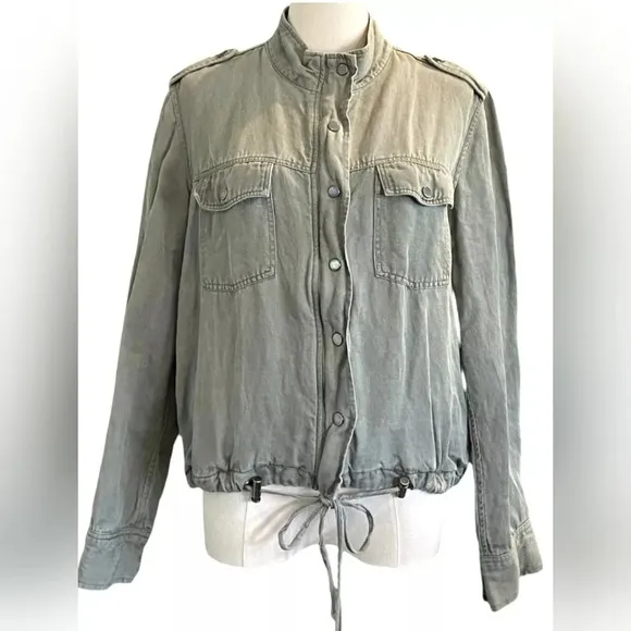 RAILS COLLINS JACKET Linen Blend sage green military Gorpcore Minimalist M