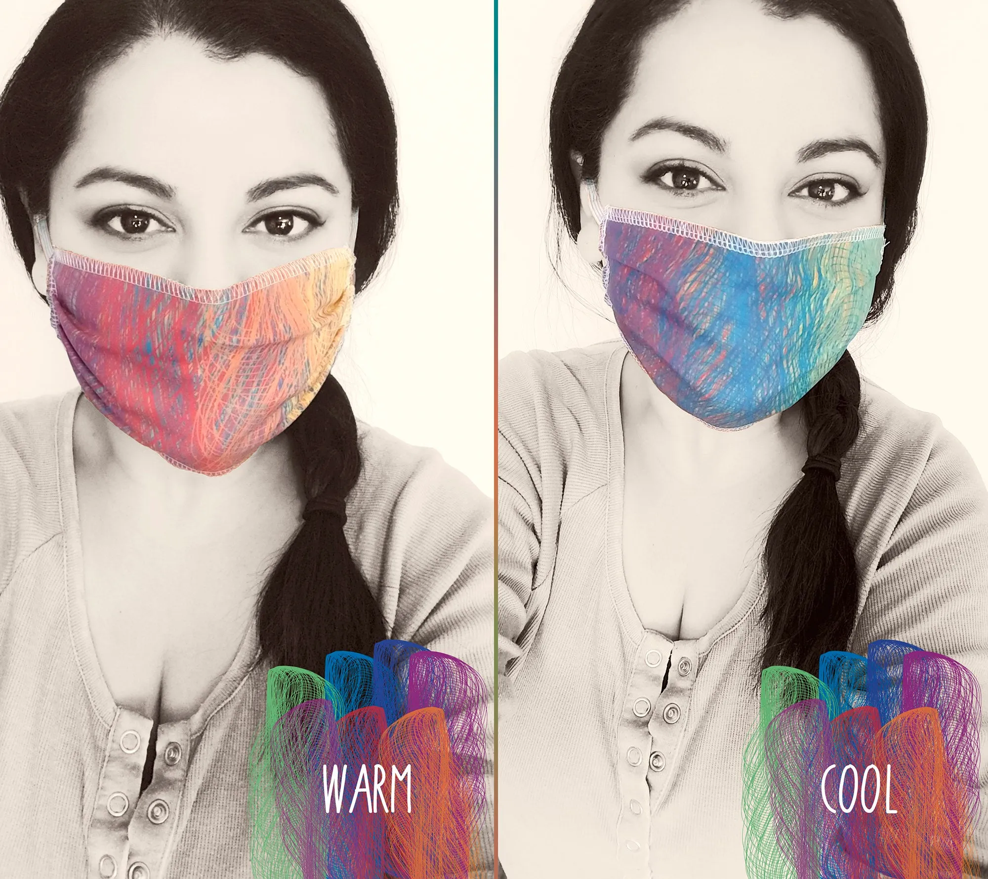 Rainbow Thread Double Layered Face Masks