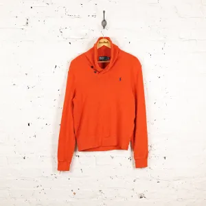 Ralph Lauren Button Collar Sweatshirt - Orange - S