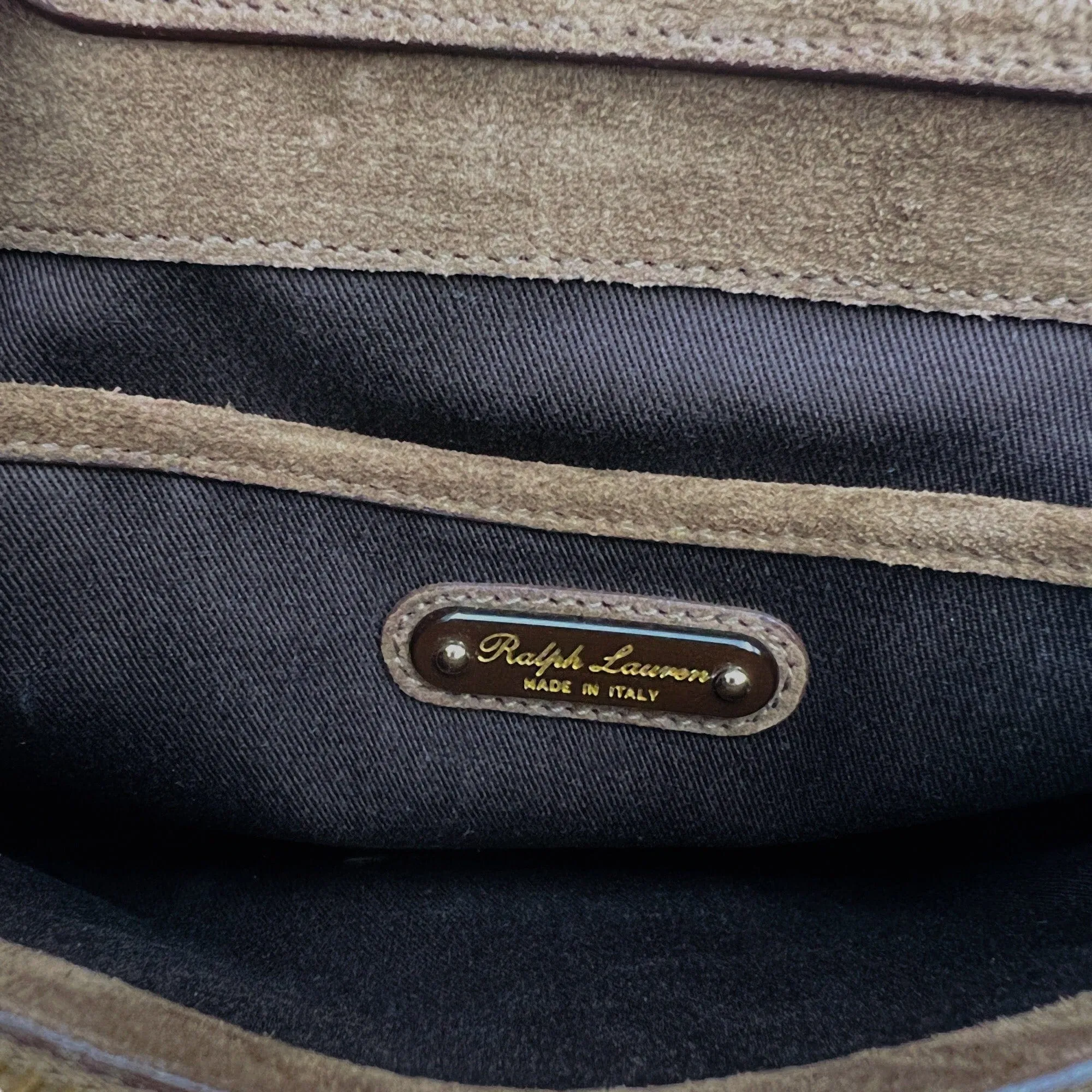 RALPH LAUREN Collectible Hand-Stitched Suede Bag - Brown