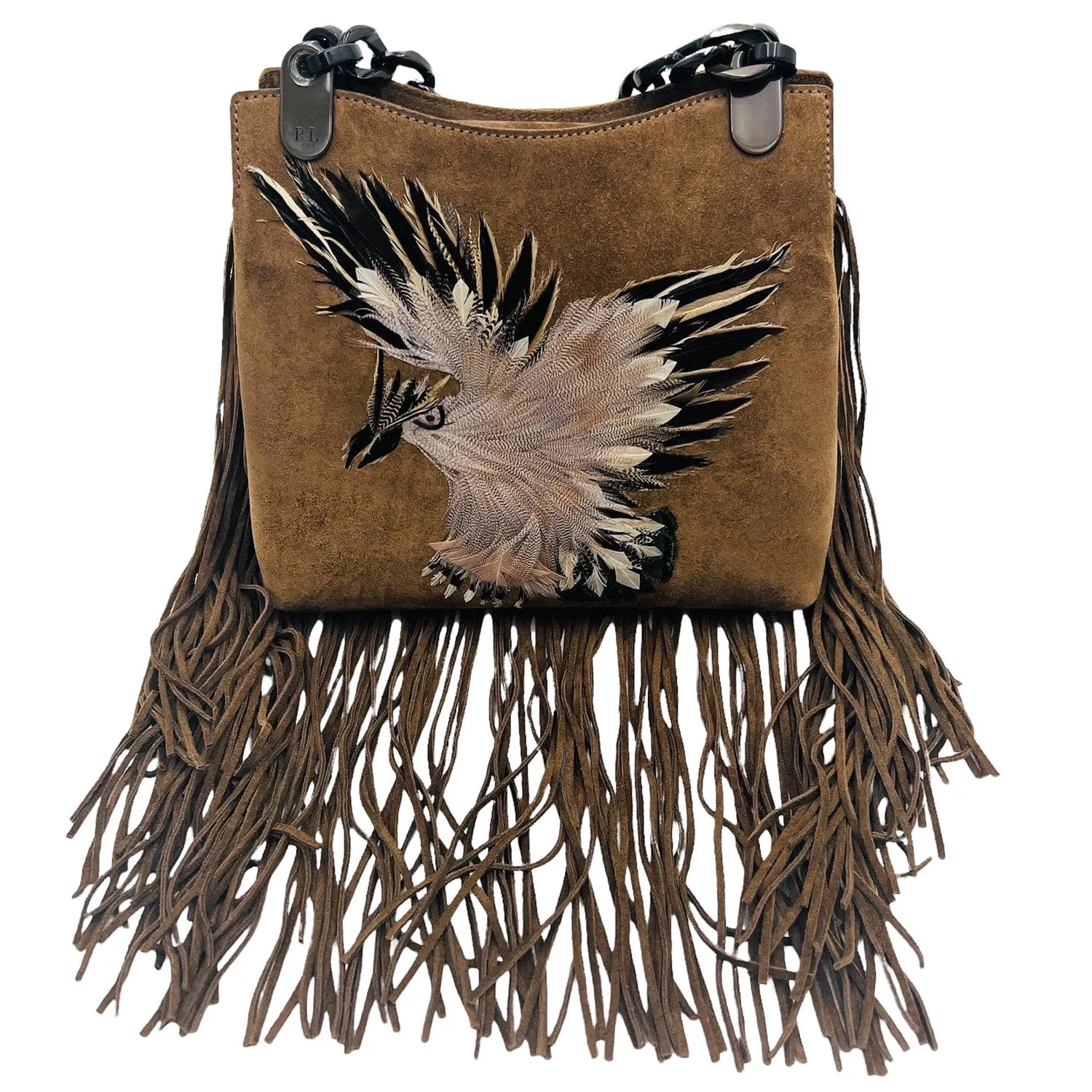 RALPH LAUREN Collectible Hand-Stitched Suede Bag - Brown