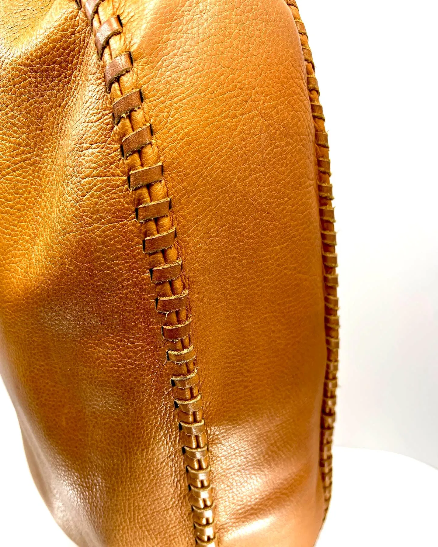 RALPH LAUREN VINTAGE COLLECTION STITCHED LEATHER SHOULDER BAG