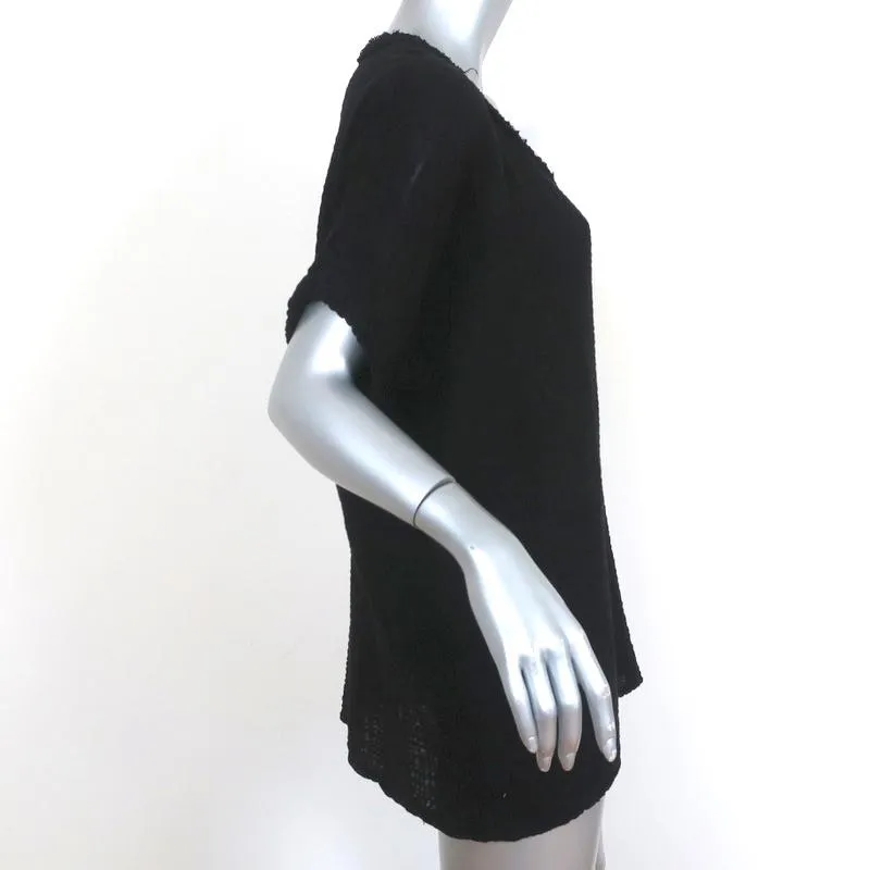 Raquel Allegra Boxy Tee Black Cotton Gauze Size 1 Short Sleeve Top NEW