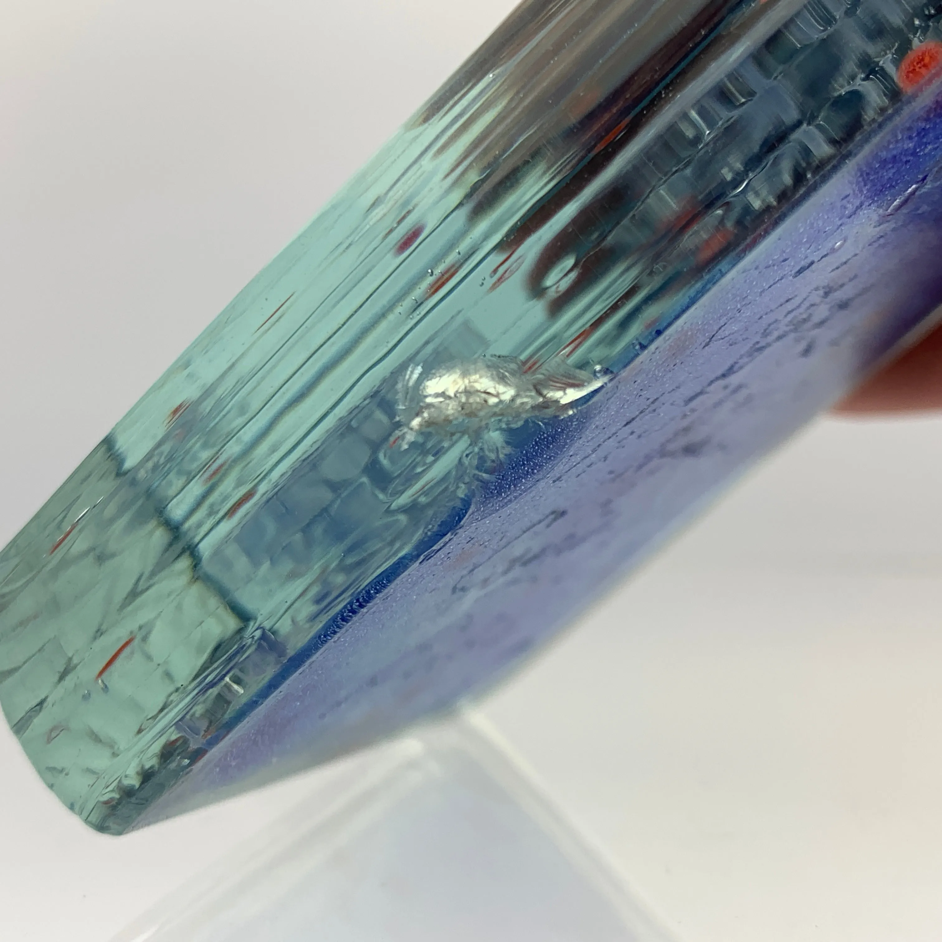 Rare Francis & Michael Higgins Art Glass Fused Slab Paperweight Modern Mid 20th Century Design