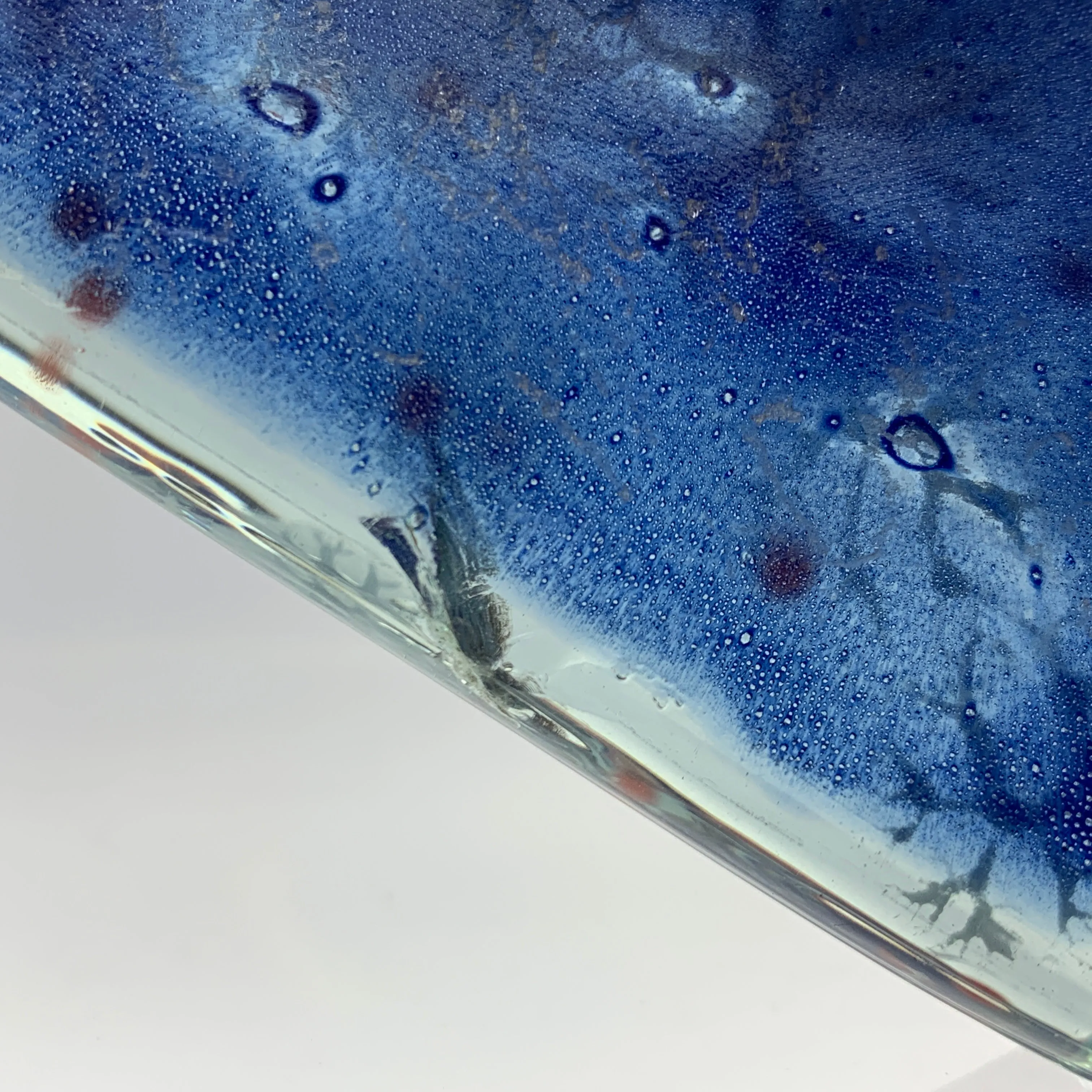 Rare Francis & Michael Higgins Art Glass Fused Slab Paperweight Modern Mid 20th Century Design