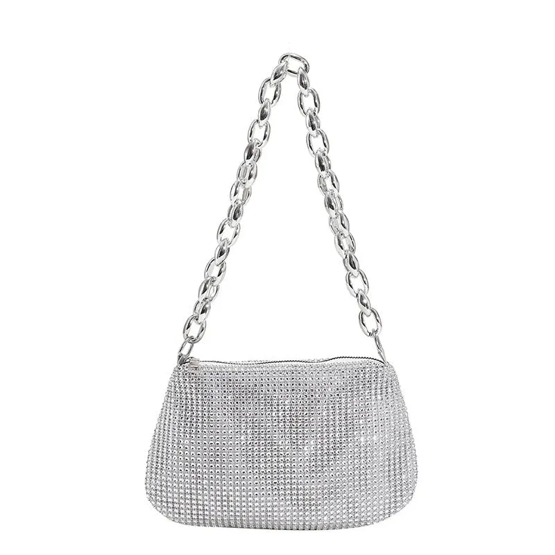 Realaiot Women INS Fashion Rhinestone Square Bag Ladies Messenger Bag Designer Pearl Chain Shoulder Corssbody Bags 苤�邾郕訄 �迮郇�郕訄� �訄迣迮�