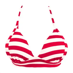 Red Stripes Brazilian Halter Bikini Top